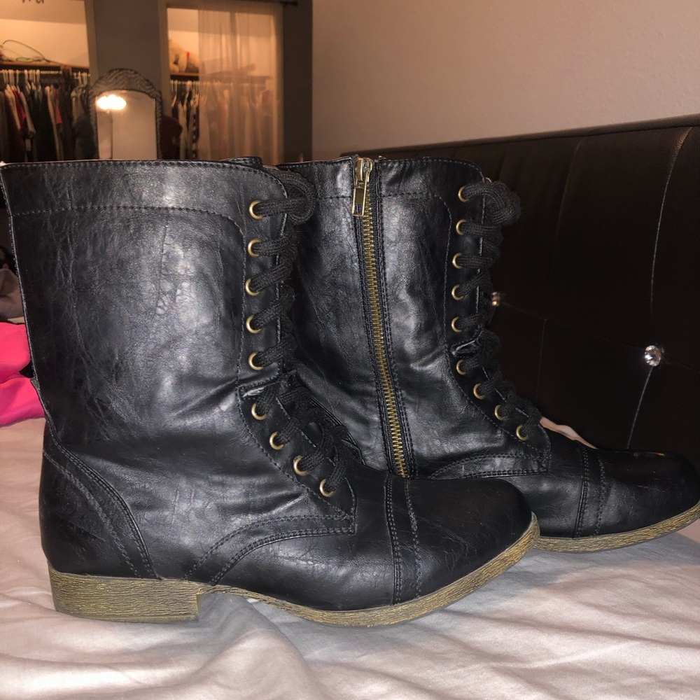 Black Madden Girl Combat Boots